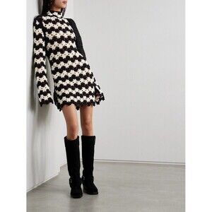 Alix of Bohemia Romy Women's Mariner Crochet Open Knit Dress size S High Neck
